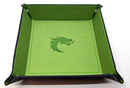 Old School Dice: Square Rolling Tray - Green w/ Blue Back