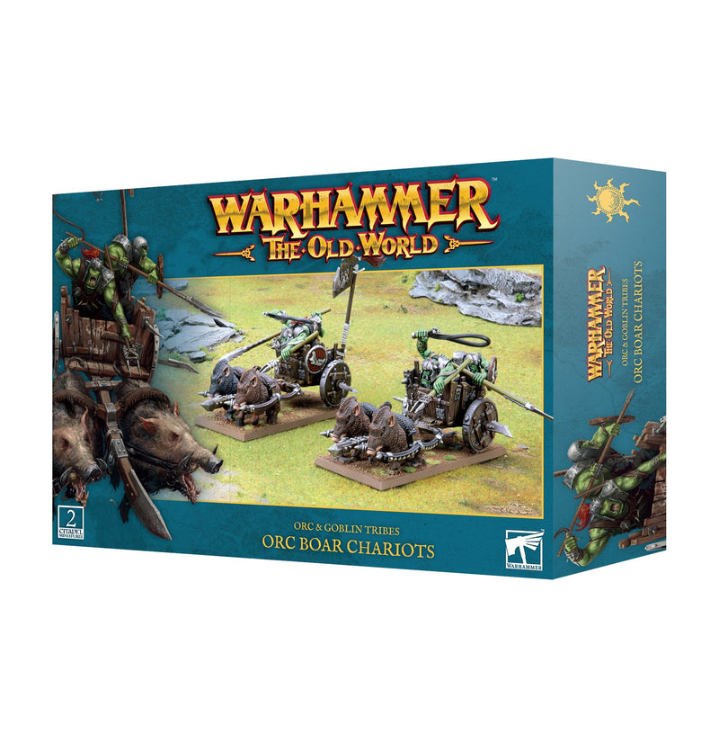 *Pre-Order* GW Warhammer The Old World Orc and Goblin Tribes Orc Boar Chariots *Releases Saturday, May 4th 2024*