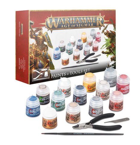 GW Age of Sigmar Paints + Tools Set