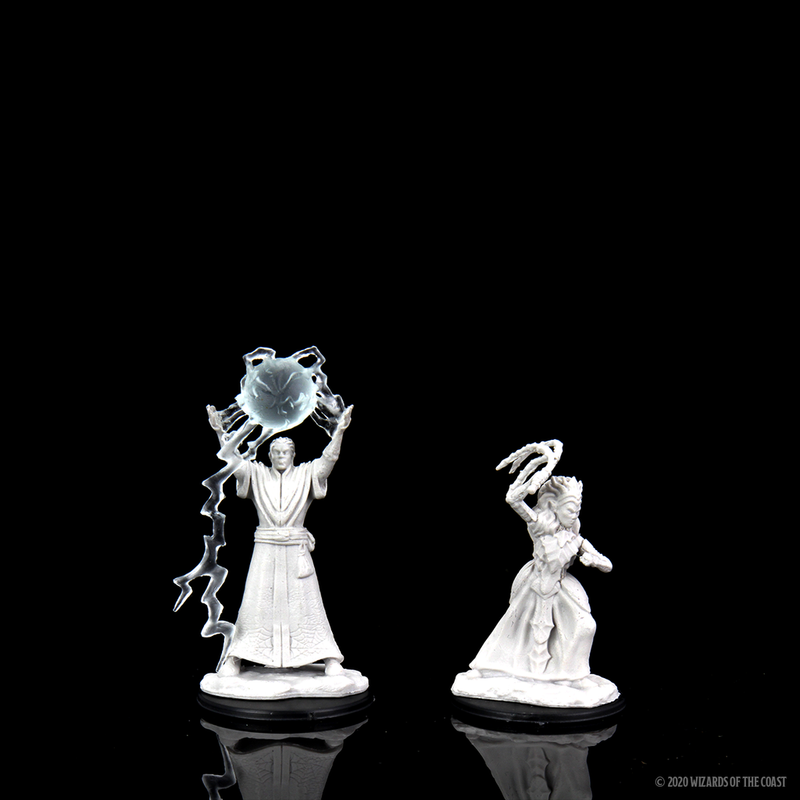 Wizkids Minis D&D 90071 Drow Mage and Drow Priestess