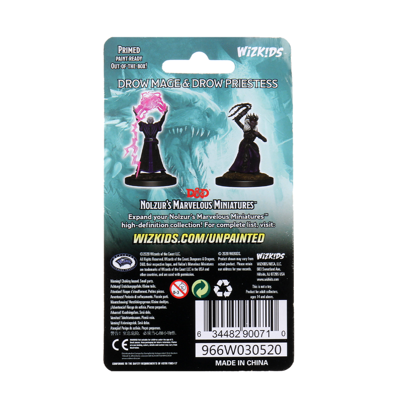 Wizkids Minis D&D 90071 Drow Mage and Drow Priestess