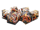Old School Dice: Sharp Edged Poly Dice Set - Lava Flow Red