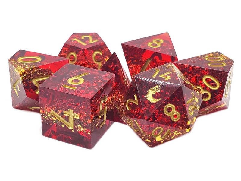 Old School Dice: Sharp Edged Poly Dice Set - Love & Passion