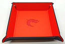 Old School Dice: Square Rolling Tray - Orange w/ Black Back