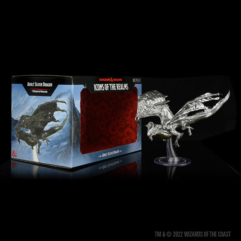 D&D Minis Icons of the Realms Adult Silver Dragon Premium Figure