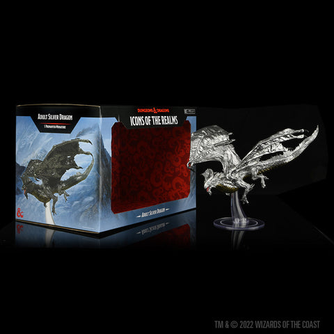 D&D Minis Icons of the Realms Adult Silver Dragon Premium Figure