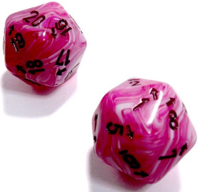 Chessex Vortex Count Up & Down D20 Pink/Black