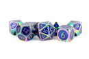 Fanroll Dice Rainbow With Blue Enamel 16mm Metal Set