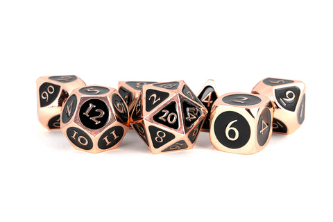 Fanroll Dice Copper With Black Enamel 16mm Metal Set