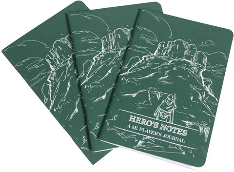Dungeon Notes Hero's journals 3 Pack Green