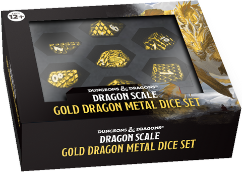 Fanroll Dice Dragon Scale Gold Metal 7 Dice Set