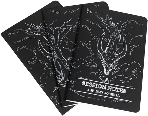 Dungeon Notes DM Journals 3 Pack Black