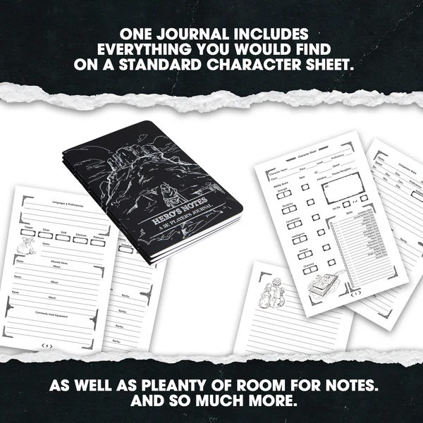 Dungeon Notes Hero's journals 3 Pack Black