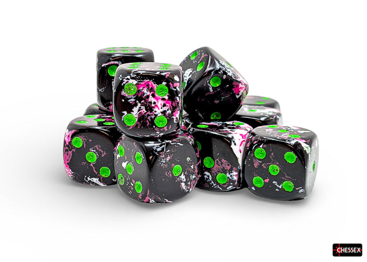Chessex 12d6 Brush Paintball/Green