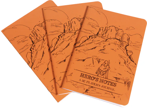 Dungeon Notes Hero's journals 3 Pack Orange