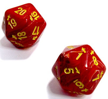 Chessex Vortex Count Up & Down D20 Red/Yellow