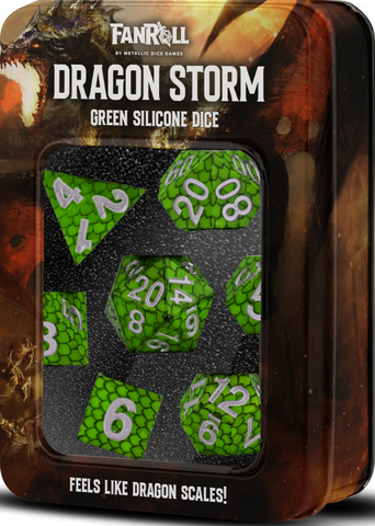 Fanroll Dice Silicone Set Dragon Storm Green Scales