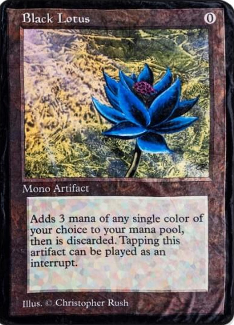 MTG Fleece Throw Blanket Black Lotus