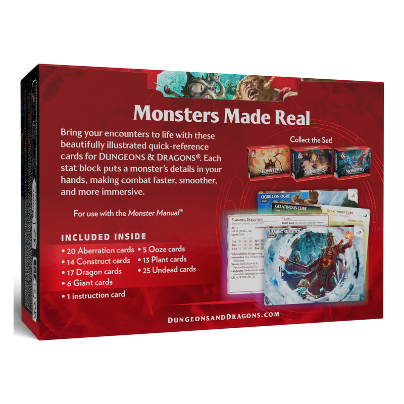 Dungeons and Dragons 5th Edition 2024 Reference Cards Monsters Fearsome and Ferocious
