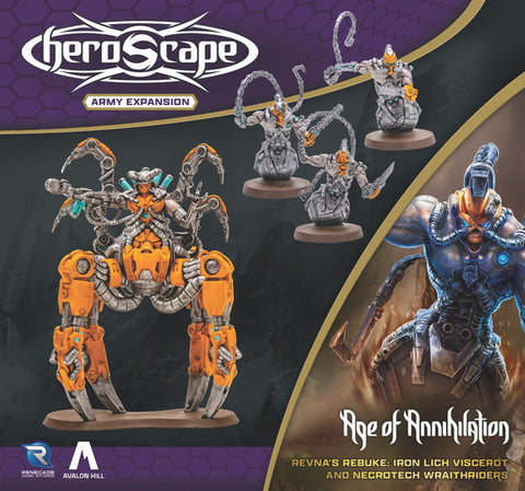 Heroscape Revna's Rebuke - Iron Lich Viscerot And Necrotech Wraithriders Army Expansion