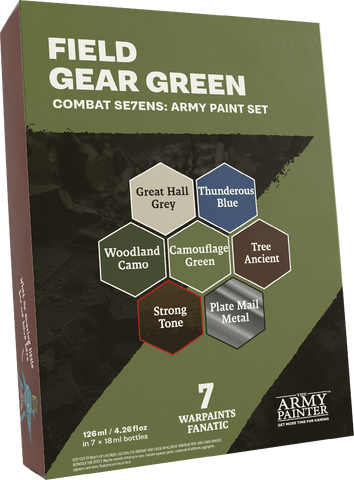 Army Painter Warpaints Fanatic Combat Se7ens: Field Gear Green Paint Set