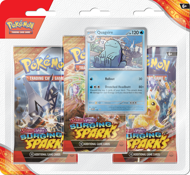 Pokémon SV8 Scarlet & Violet Surging Sparks 3 Pack Blister