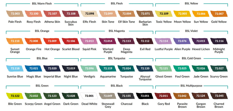 Vallejo Paint Set Color BSL System