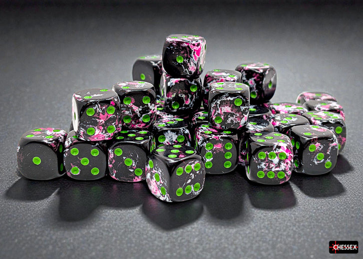 Chessex 36d6 Brush Paintball/Green