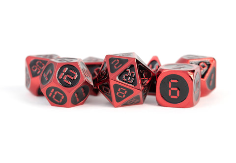 Fanroll Dice Red With Black Enamel 16mm Metal Set