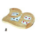 Crib Board 2-Track 29 Wood Small with Metal Pegs