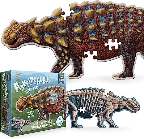 Puzzle Kids Dinosaur 100 Piece Ankylosaurus Floor Puzzle