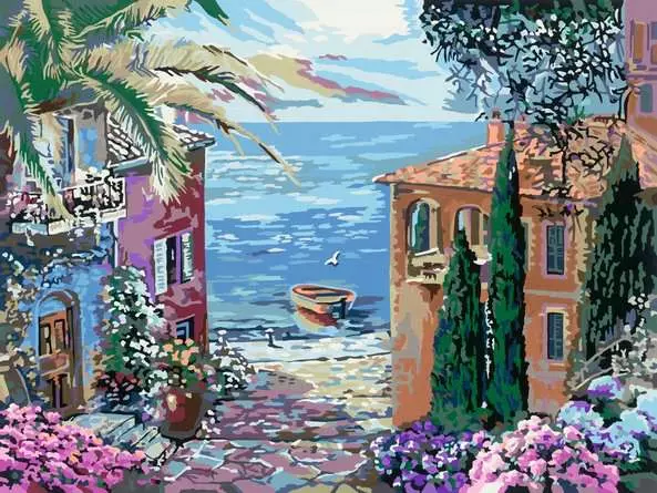 CreART Canvas Art - Mediterranean Landscape
