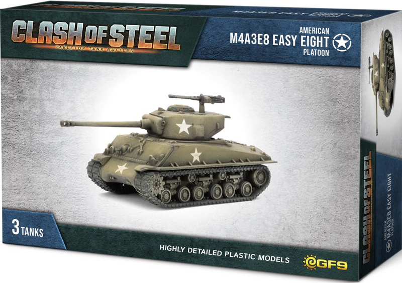 Clash of Steel Platoon M4A3E8 Easy Eight Tank 3ct