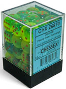 Chessex 36d6 Gemini Plasma Green-Teal/Orange Luminary