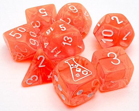 Chessex Poly Translucent Neon Orange/White (Lab Release)