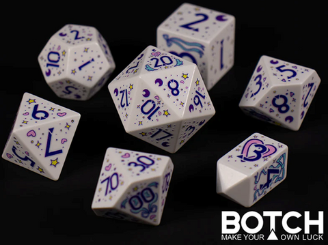 Botch Dice 7-Die RPG Set - Magic Princess