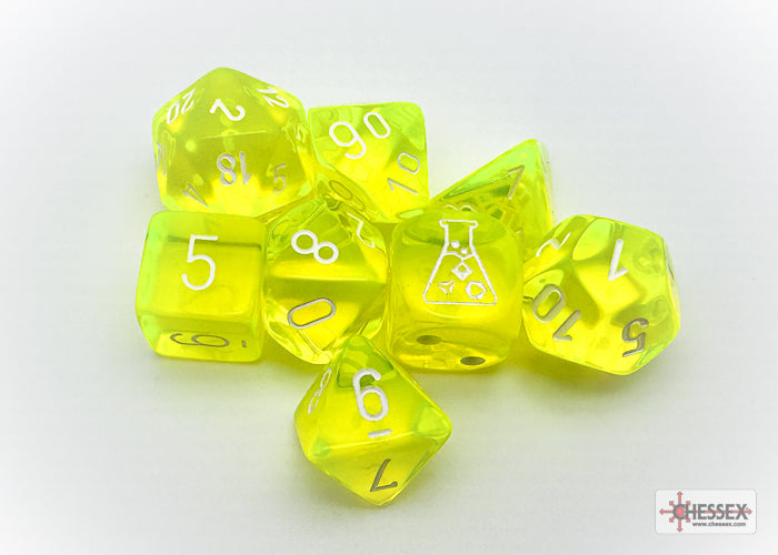 Chessex Poly Translucent Neon Yellow/White (Lab Release)