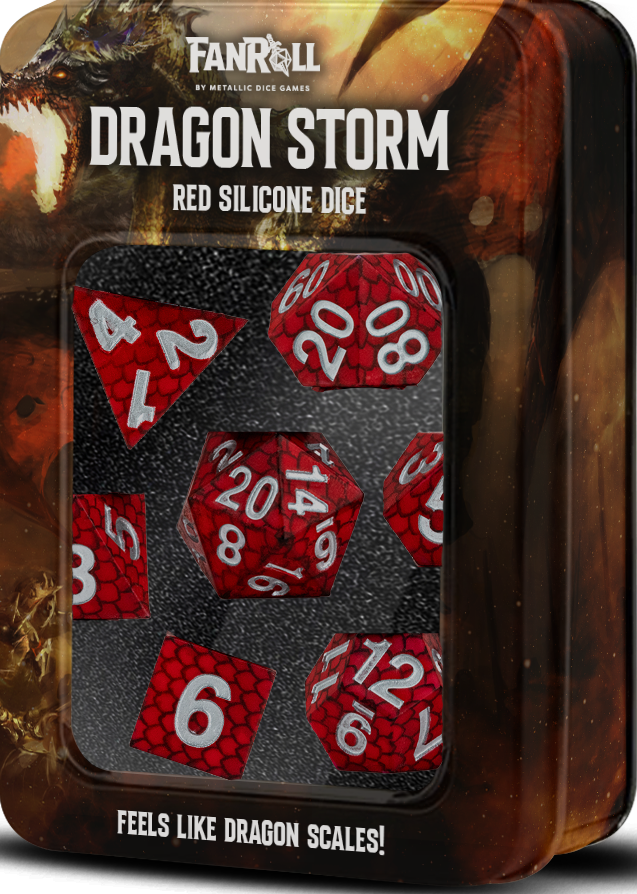 Liquid 7 Dice Set Dragon Storm Red Scales