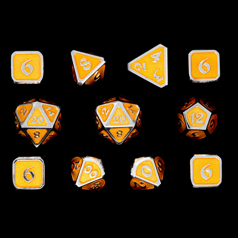 Die Hard Dice Set - Mythica Platinum Citrine 11-Die Set
