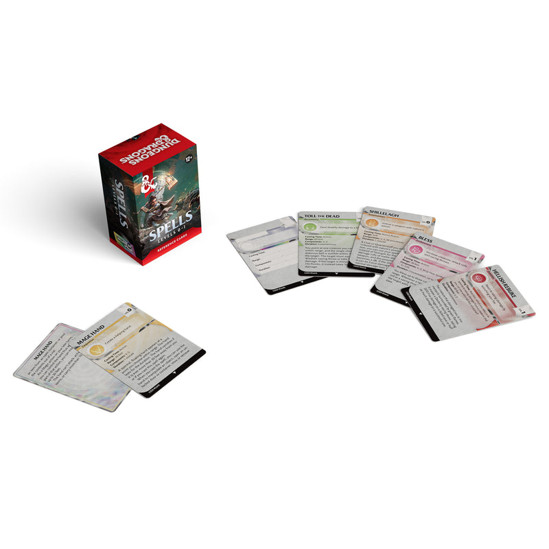 Dungeons and Dragons 5th Edition 2024 Reference Cards Spells (Level 0-1)