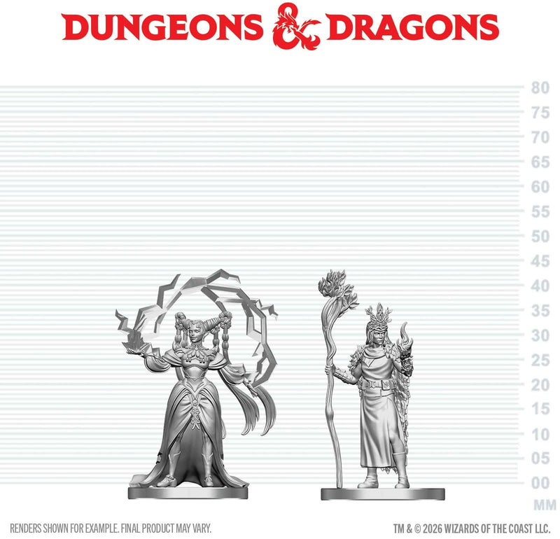 Wizkids Minis D&D 90886 Human Druid & Elf Sorcerer