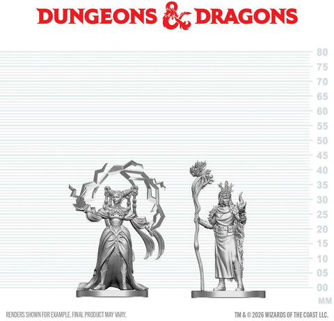 Wizkids Minis D&D 90886 Human Druid & Elf Sorcerer