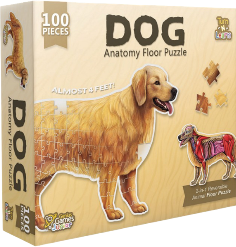 Puzzle Turn N Learn Double Sided 100 Piece Anatomy Puzzle - Dog