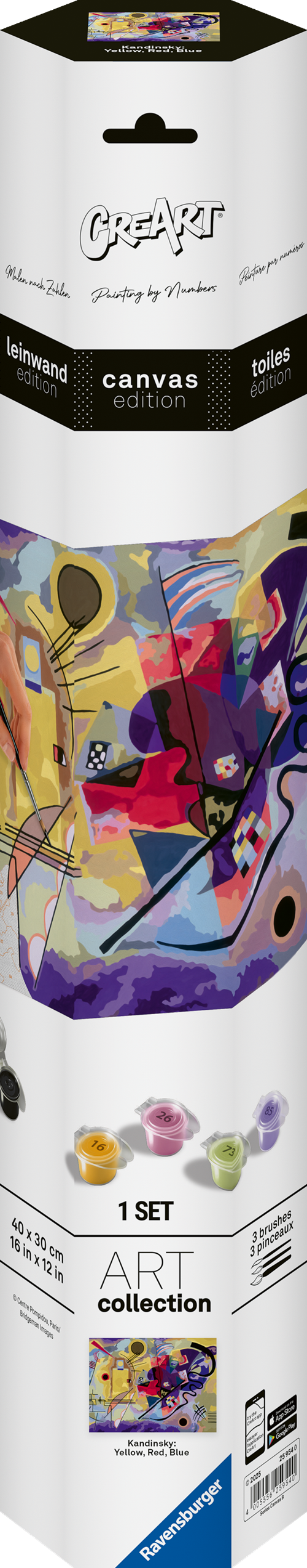 CreART Canvas Art - Kandinisky "Yellow, Red, Blue"