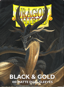 Dragon Shield Sleeves: Matte Dual Black & Gold