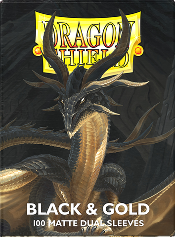Dragon Shield Sleeves: Matte Dual Black & Gold