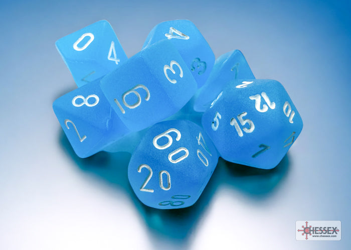 Chessex Poly Mini Frosted Caribbean Blue/White