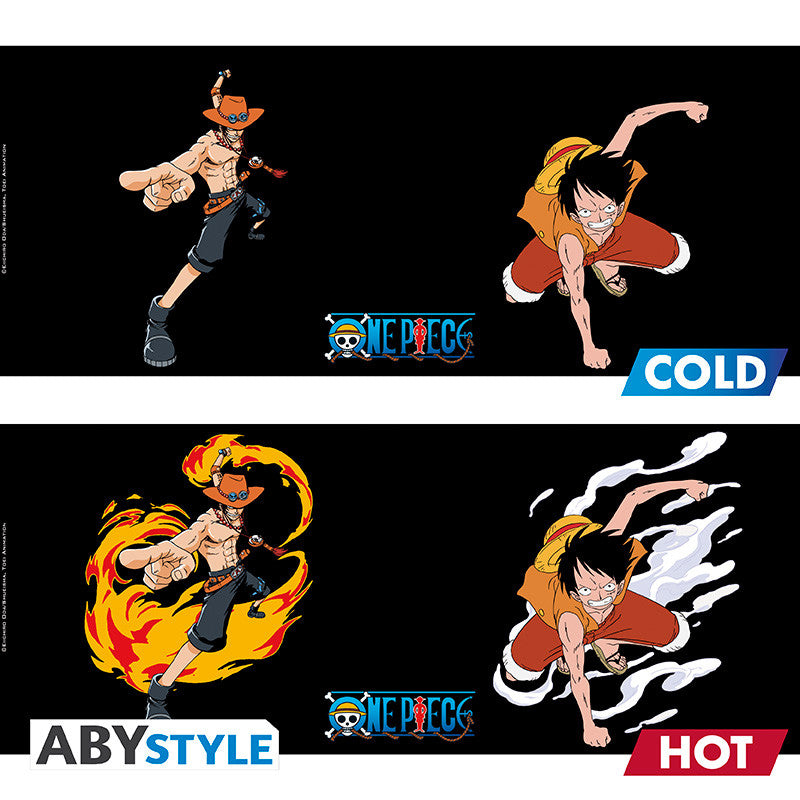 One Piece Heat Change Luffy & Ace Mug
