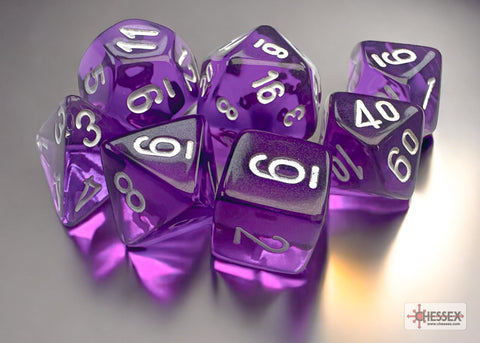 Chessex Poly Mini Translucent Purple/White