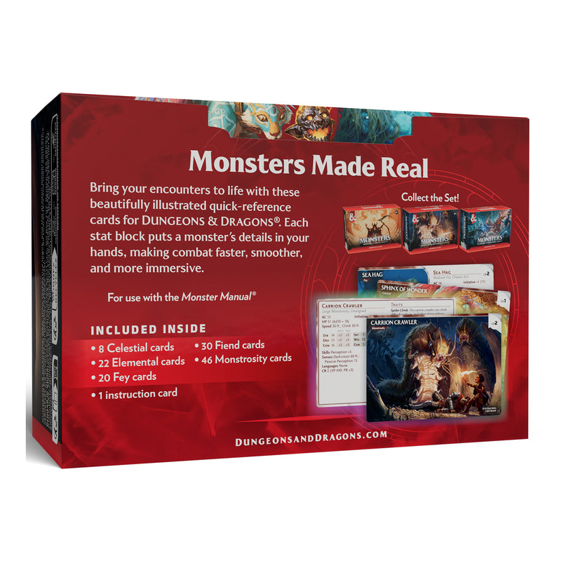 Dungeons and Dragons 5th Edition 2024 Reference Cards Monsters Mystical and Menacing